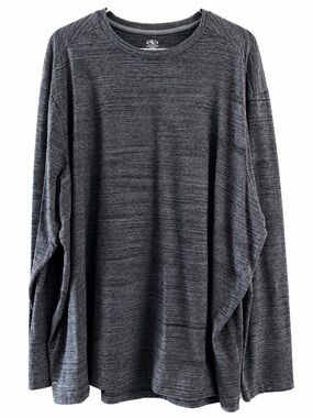 Athletic Works Gray Space Dye Long Sleeve Tee 3XL